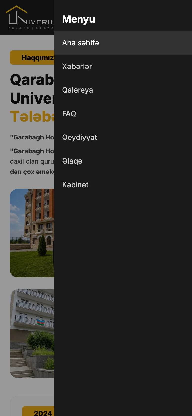 Telefonda sayt menyusu